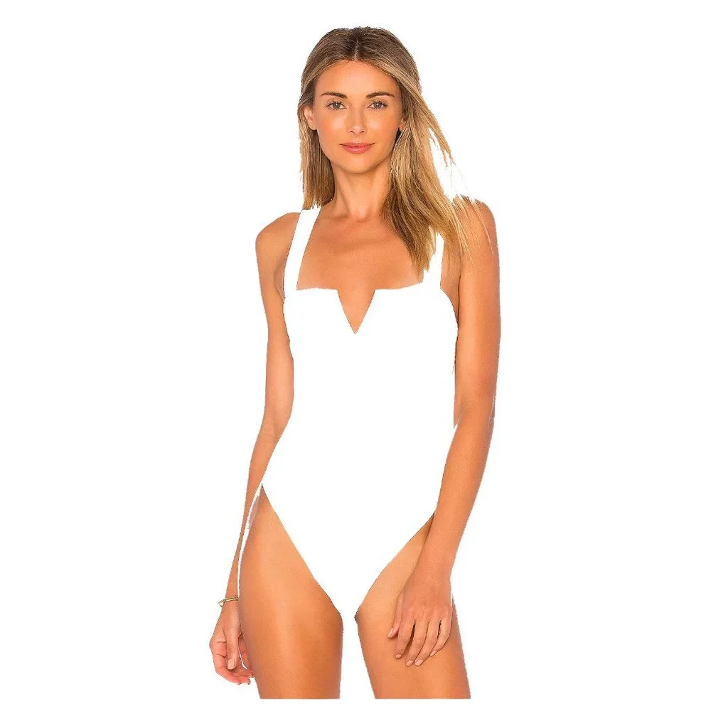 Free People Pippa V-Wire Bodysuit - White - Small